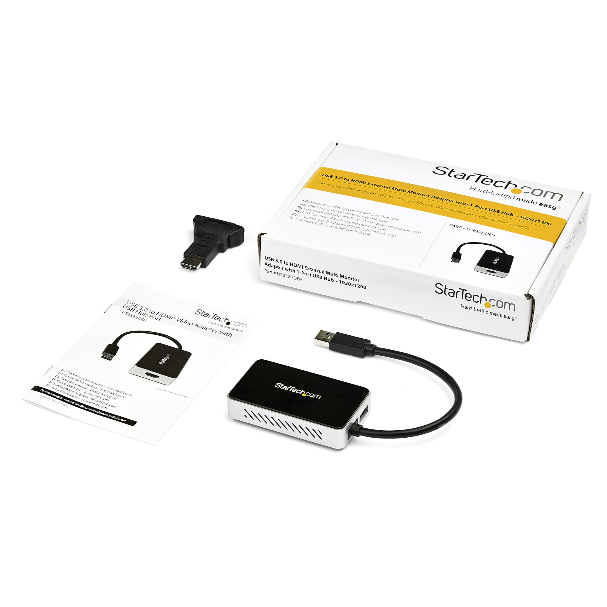 Adapter, USB 3.0 to HDMI +1-Port USB Hub USB-Aドッキングステーション  日本