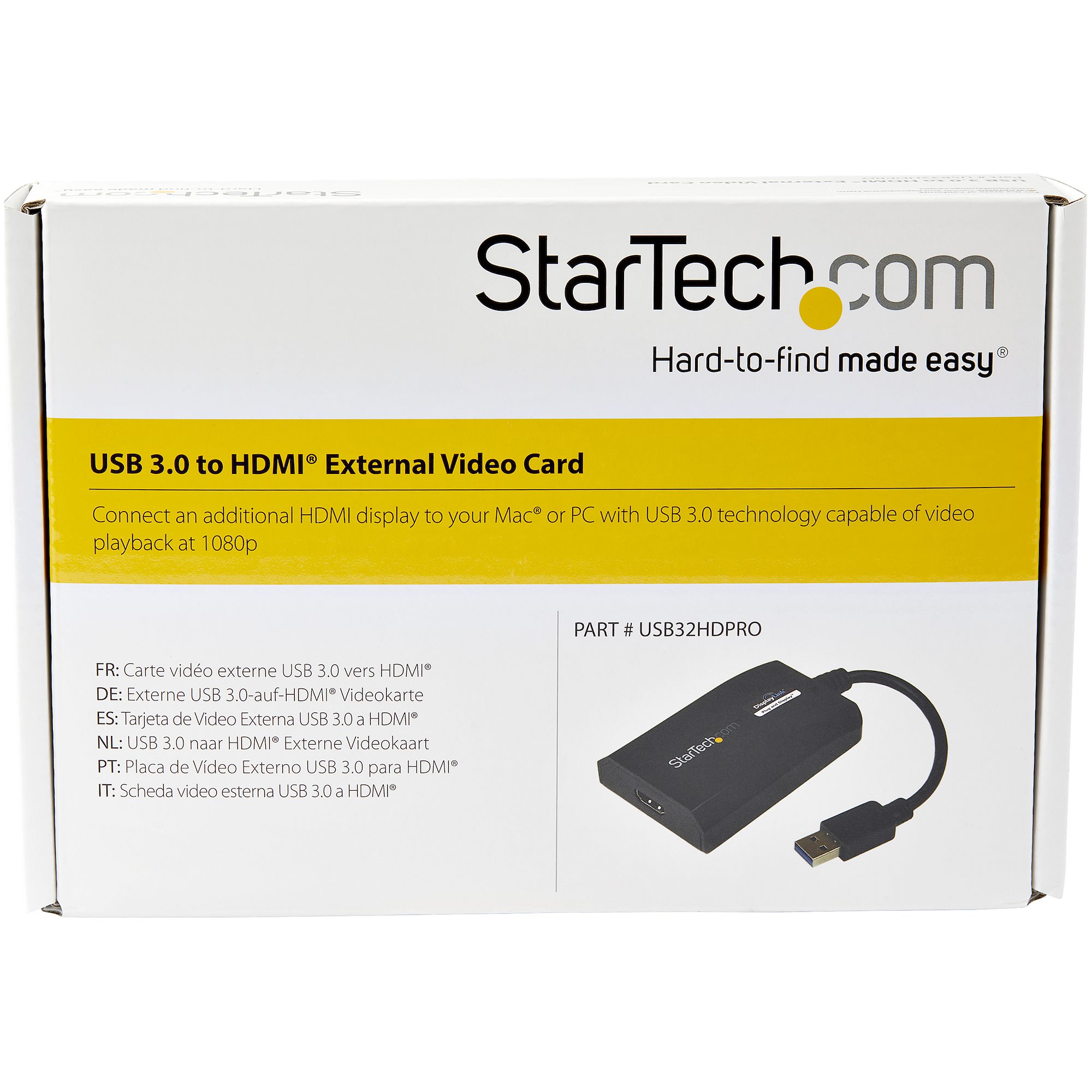 StarTech.com Adaptateur USB 3.0 vers double HDMI - 1x 4K 30Hz & 1x 1080p -  Carte video et graphique externe - Adaptateur d'af - Cdiscount Informatique
