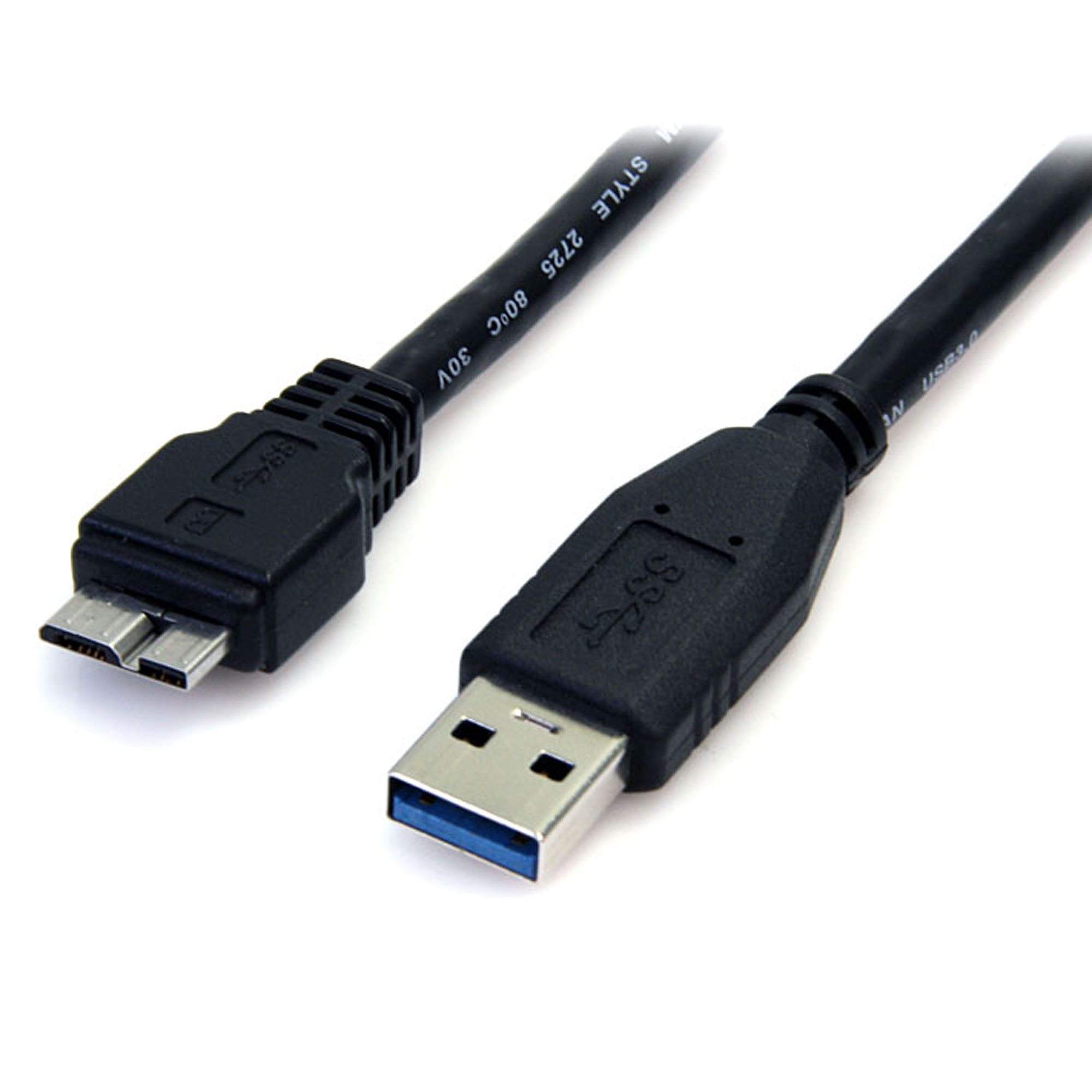 0.5m 1.5ft Black USB 3.0 Micro B Cable - USB 3.0ケーブル