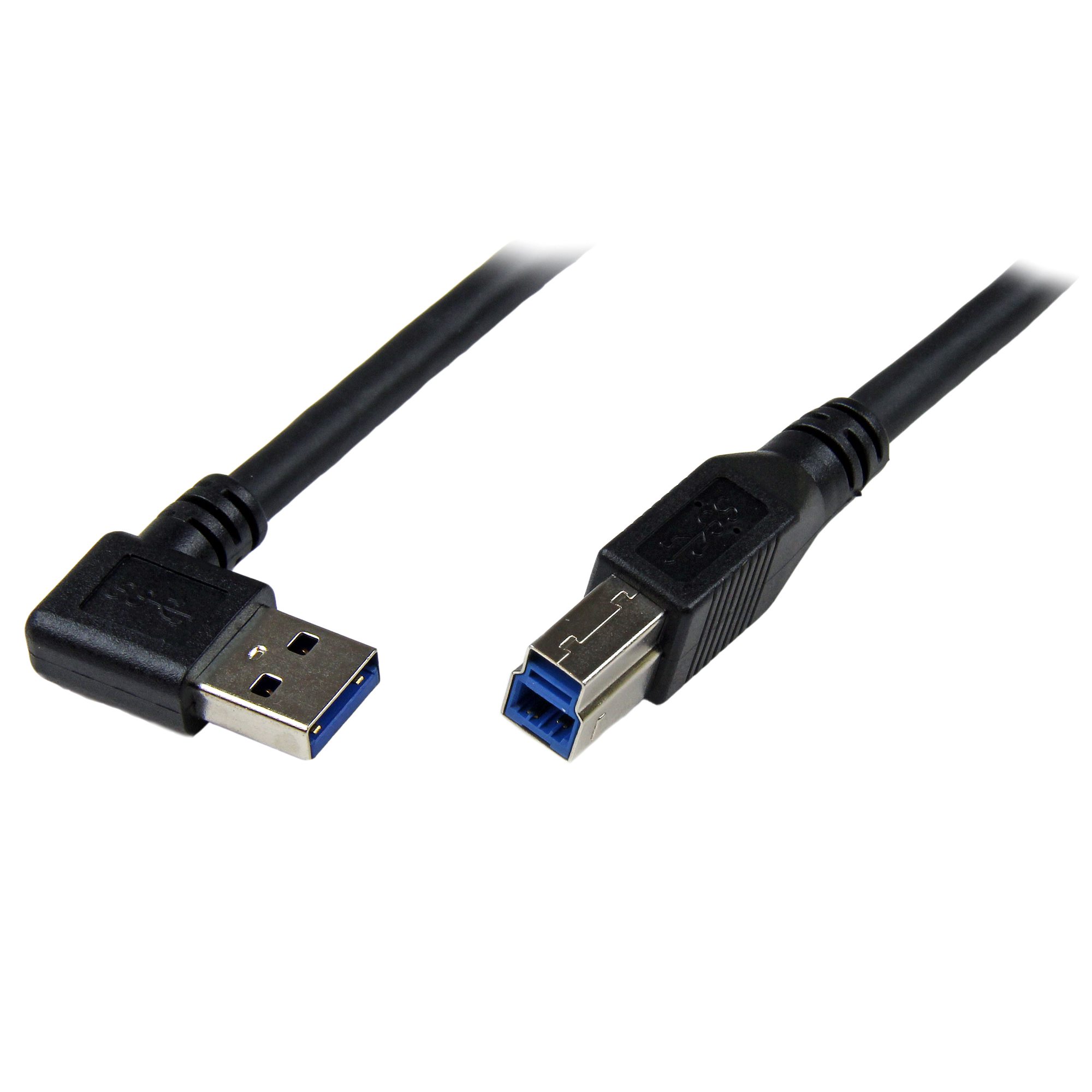 1m Black USB Cable Right Angle A to B - 3.0 Cables | StarTech.com