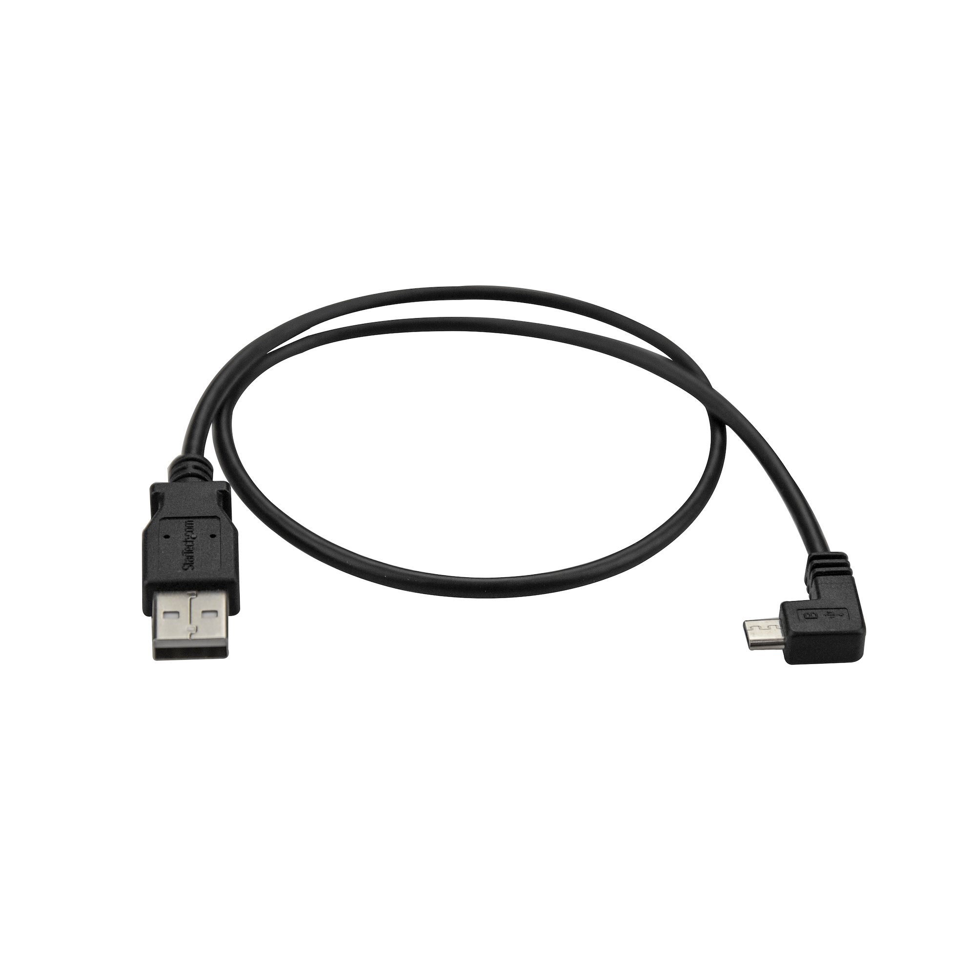 L型右向きMicro-USBスマホ充電ケーブル 0.5m 24AWG Micro USBケーブル 日本