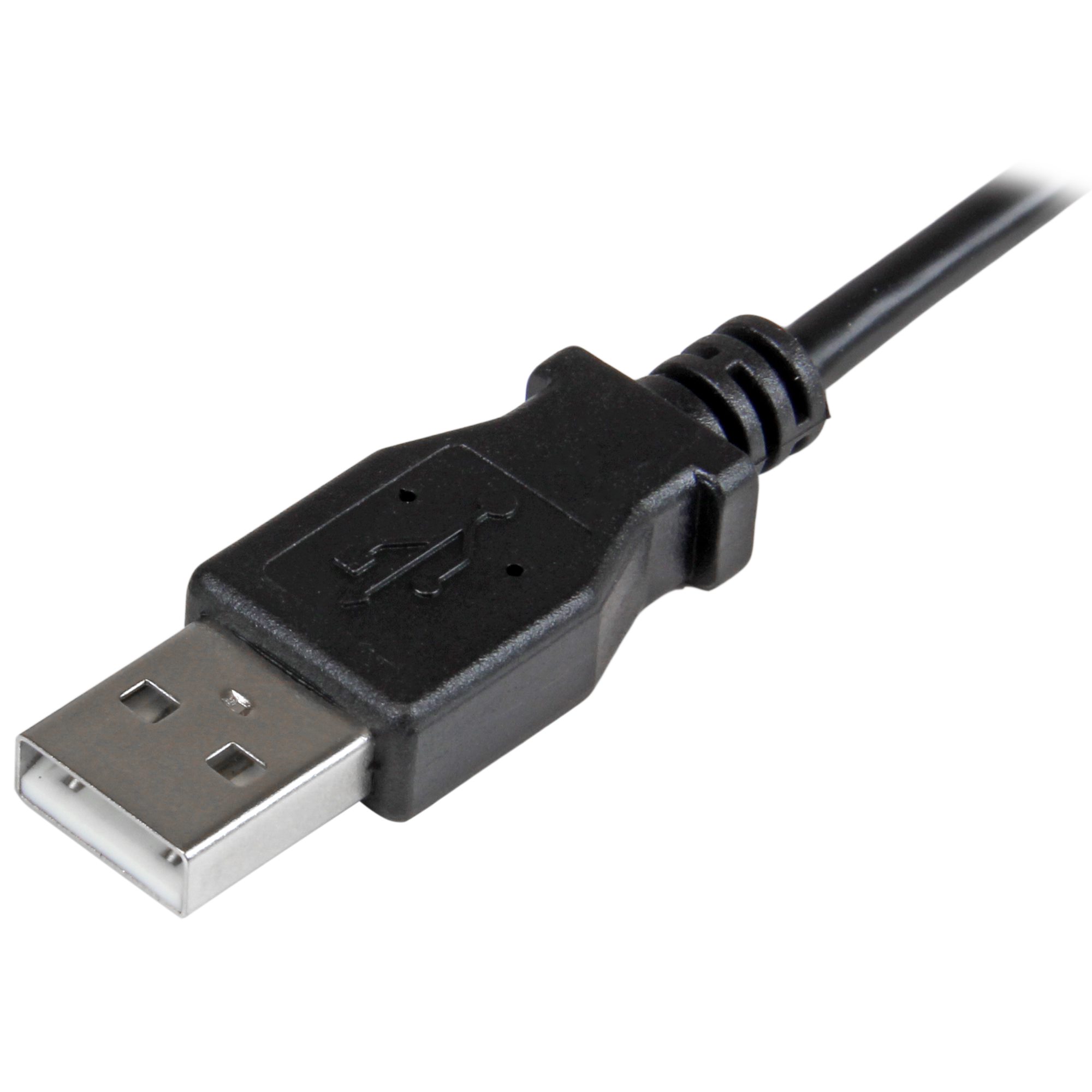 microUSBケーブル L字型 micro-B - USB-A 充電 データ転送対応 L字 L型A B C D 約150cm ブラック