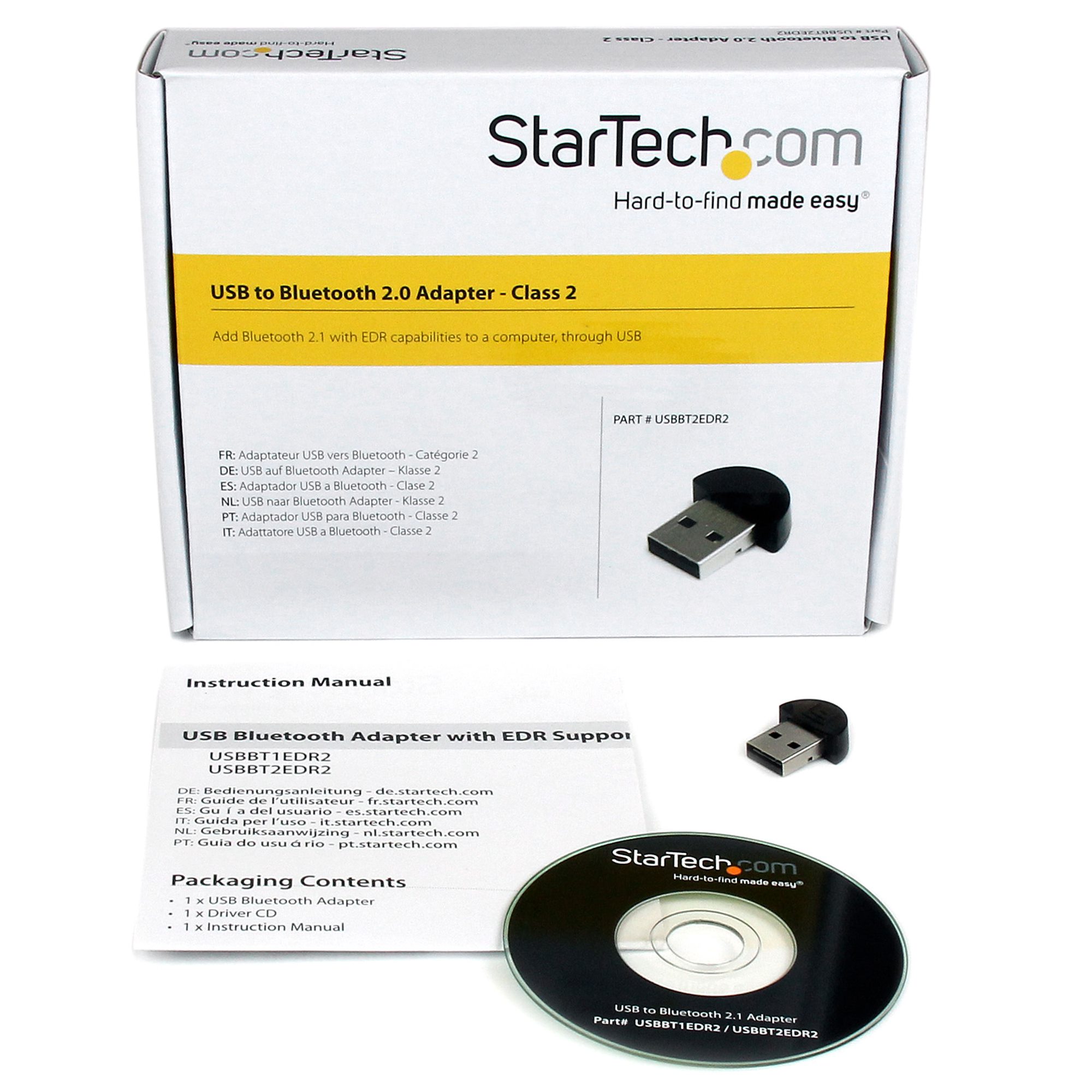 USB Bluetooth 2.1 Adapter - 2 Adaptadores Infrarrojos, Bluetooth y Telecom | StarTech.com España