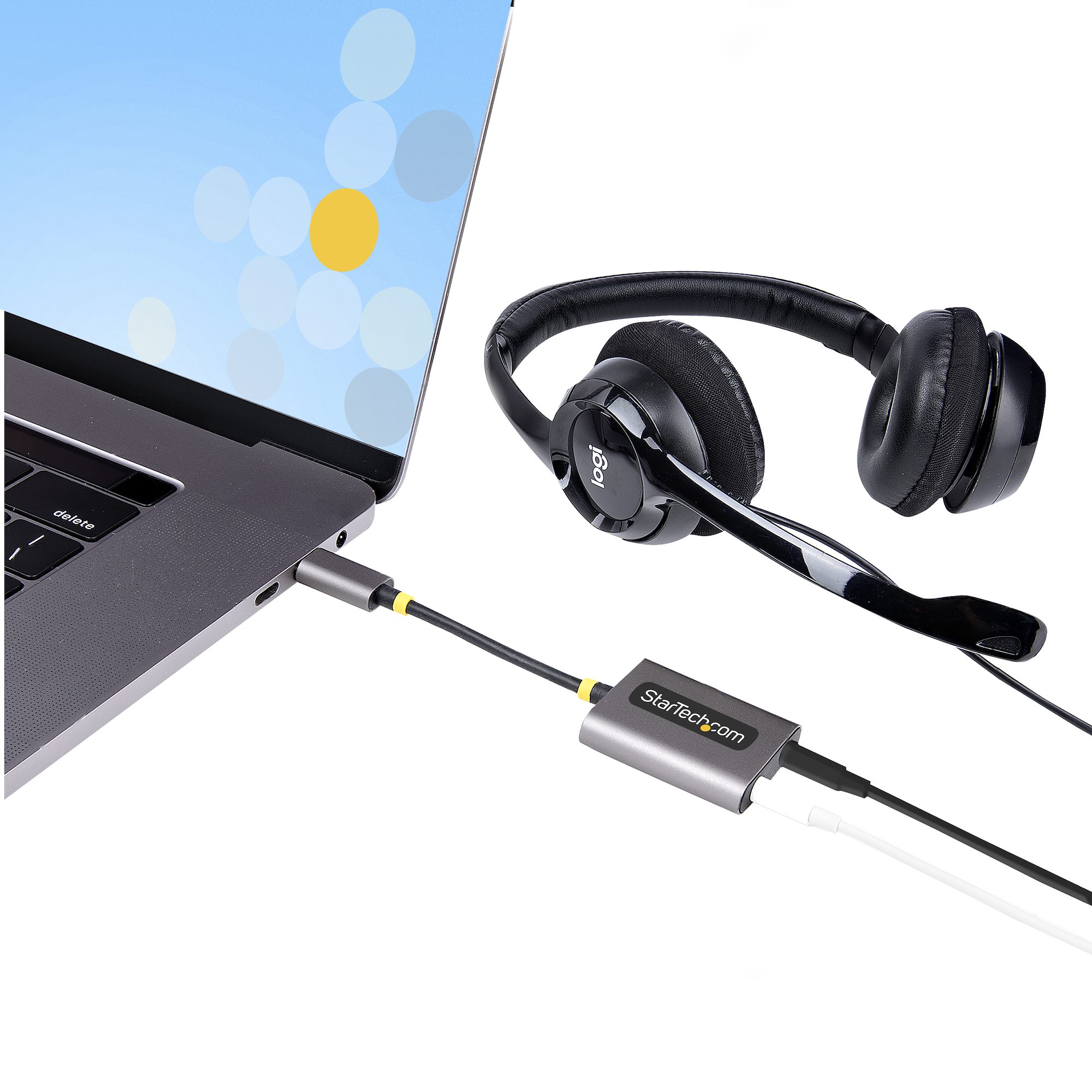 StarTech.com USB C Audio & Charge Adapter - USB-C Audio Adapter w/ 3.5mm  TRRS Headphone/Headset Jack and 60W USB Type-C Power Delivery Pass-through
