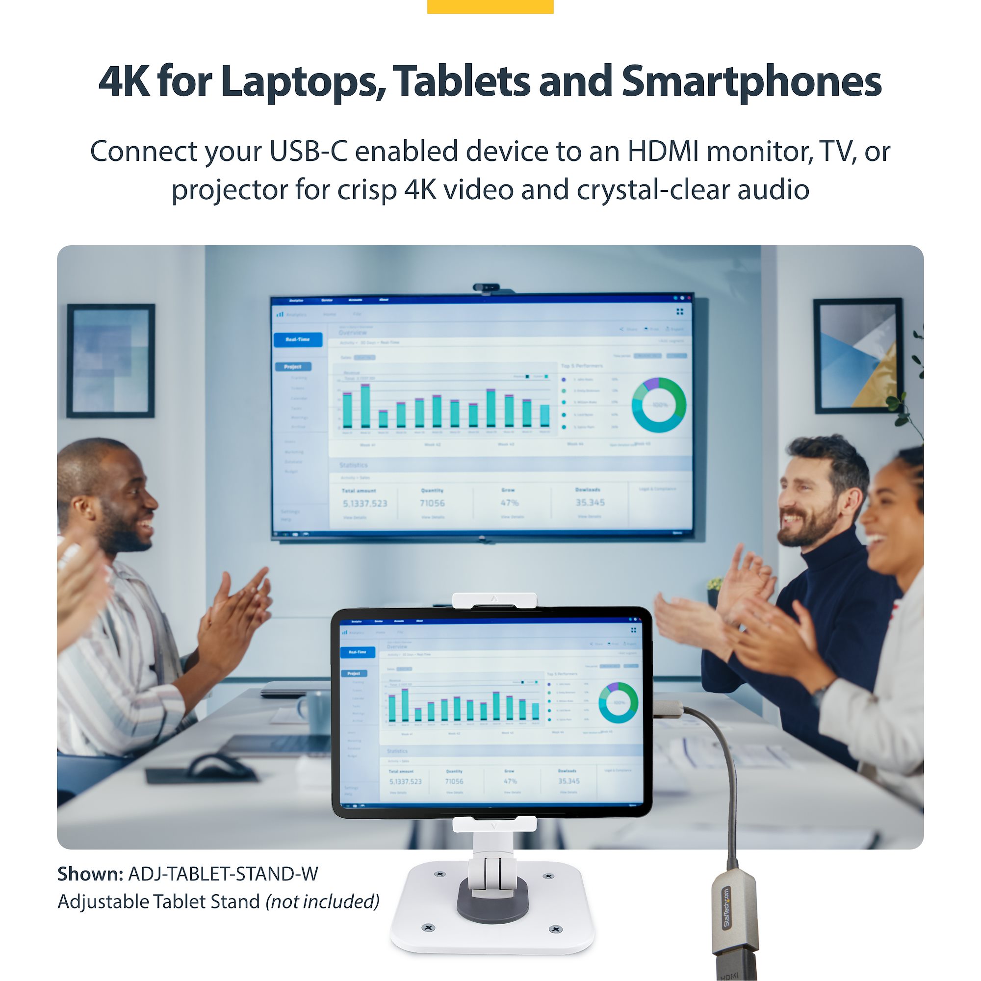 Adattatore USB-C A HDMI ZH92 4K 60Hz HDR – Plug And Play, Per PC, Mac, TV, Proiettori - 3