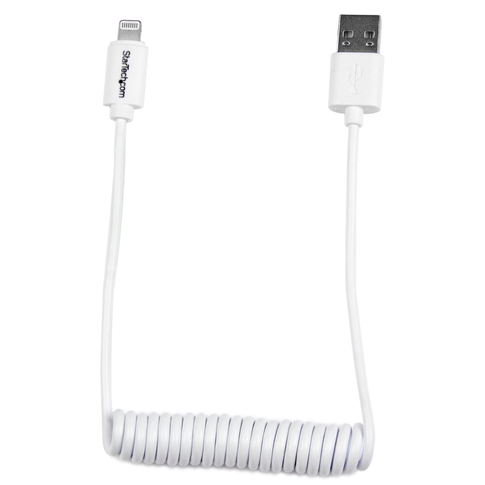 2ft White Coiled Lightning to USB Cable - Lightning Cables, Cables