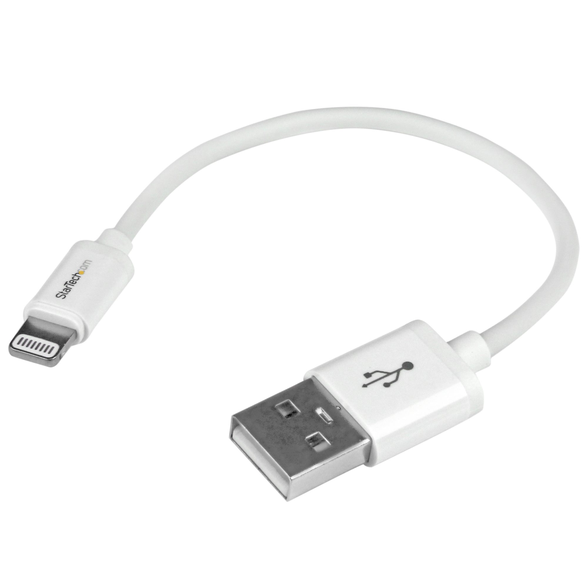 6in White 8-pin Lightning to USB Cable - Lightning Cables 