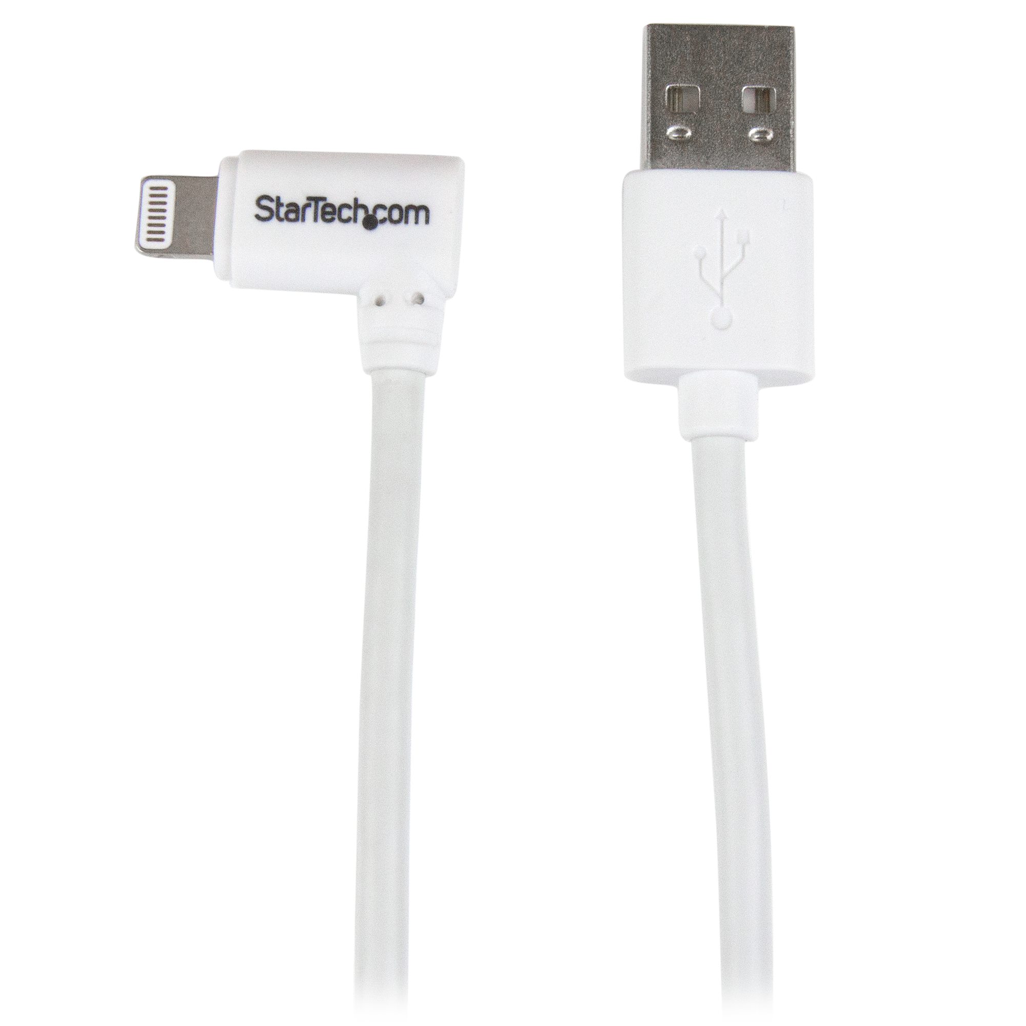 Keuze schending Blauw 3ft Angled Lightning to USB Cable, White - Lightning Cables | StarTech.com