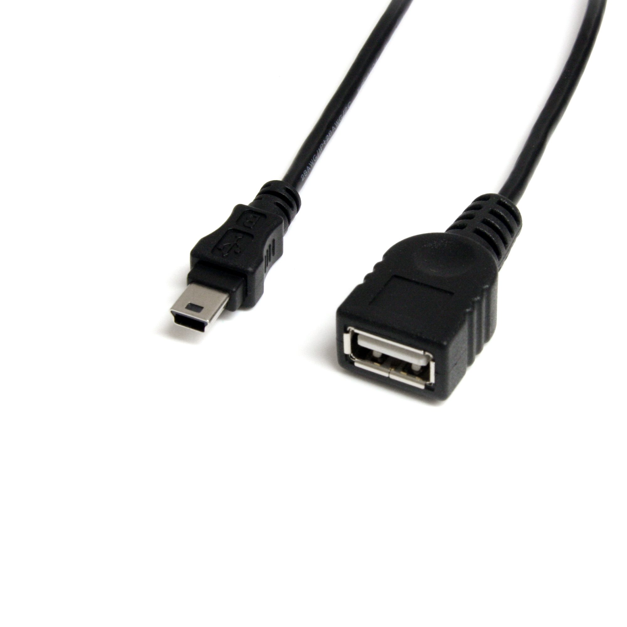 1ft Mini USB 2.0 Cable - USB A to Mini B - Mini USB Cables & Adapters
