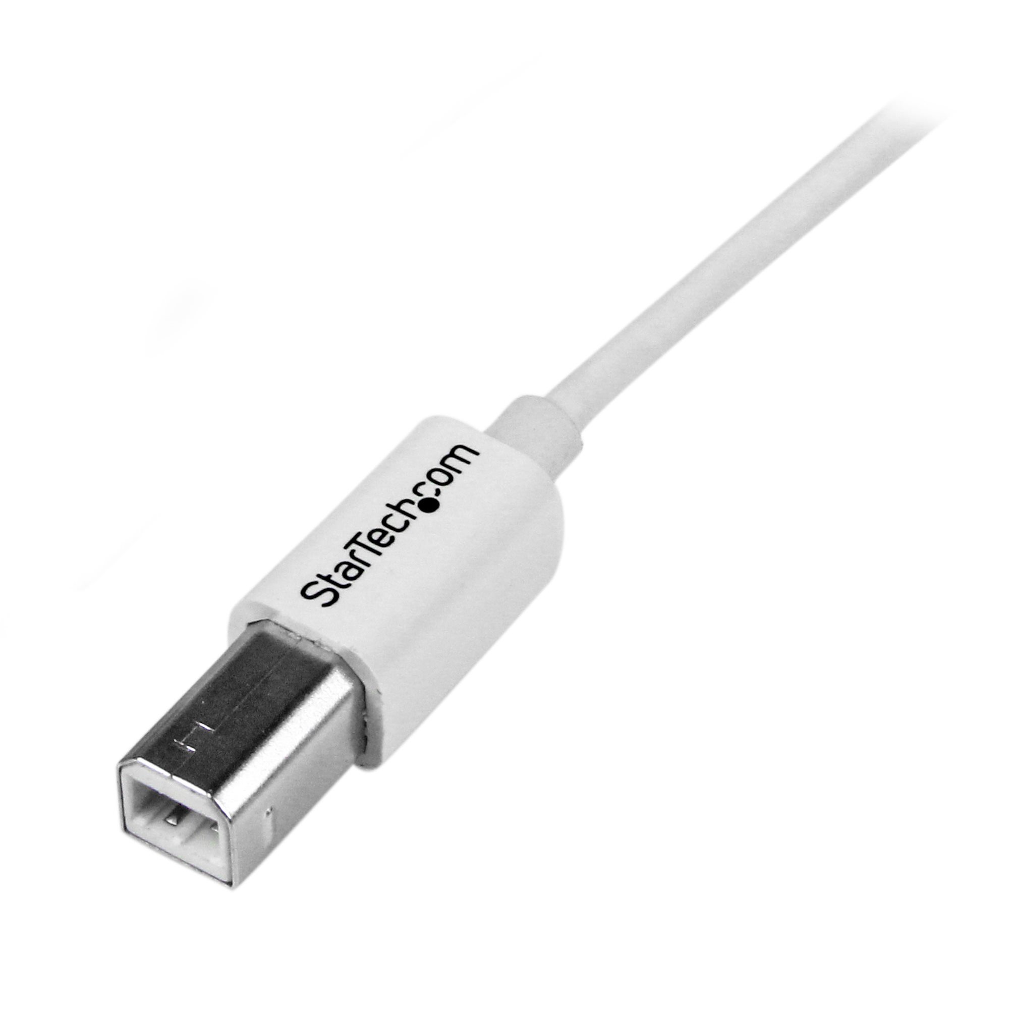 6.6ft (2m) USB 2.0 A/B Cable - White, USB 2.0 Cables
