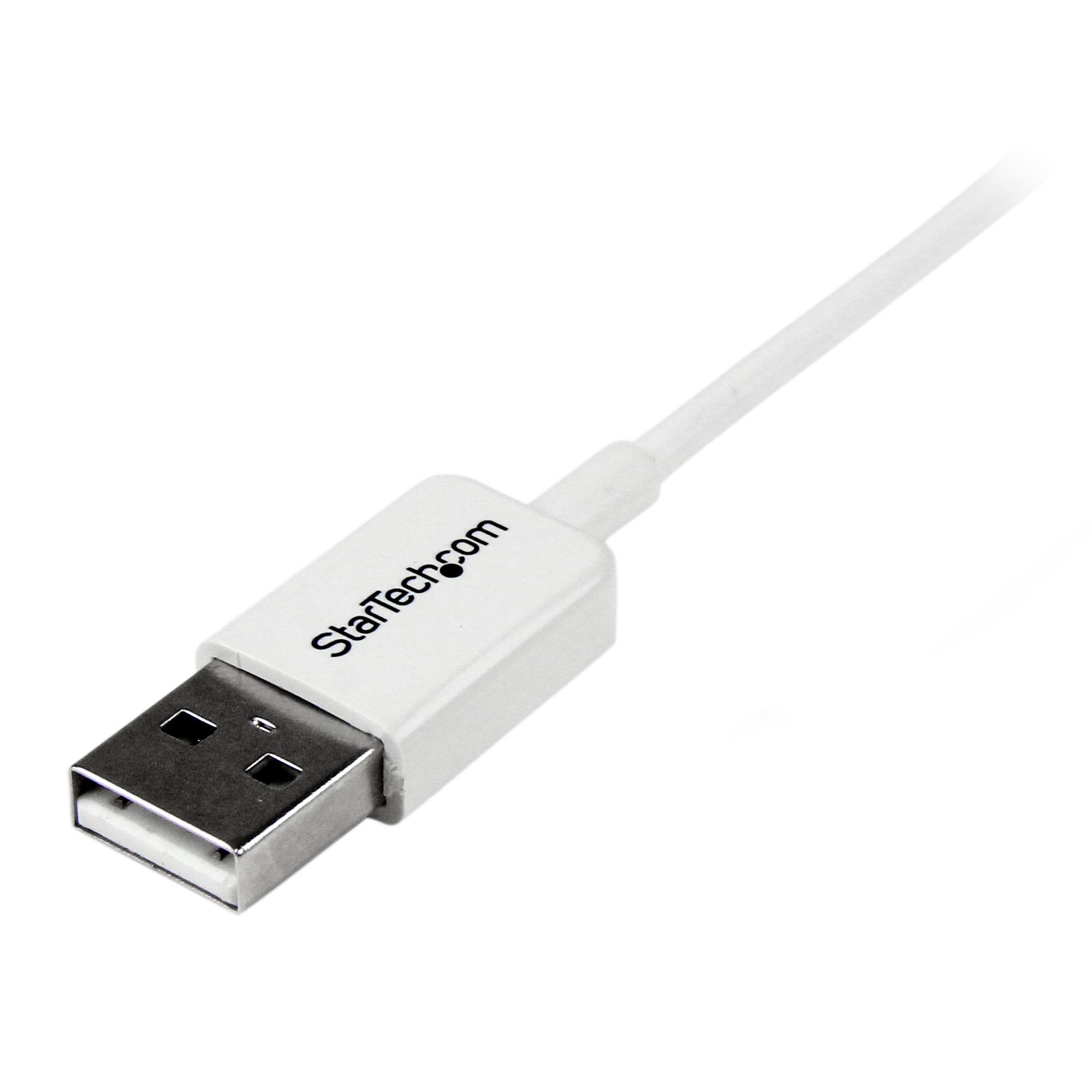 USBマイクロB ケーブル 1m ホワイト Type-A(オス) - Micro-B(オス)