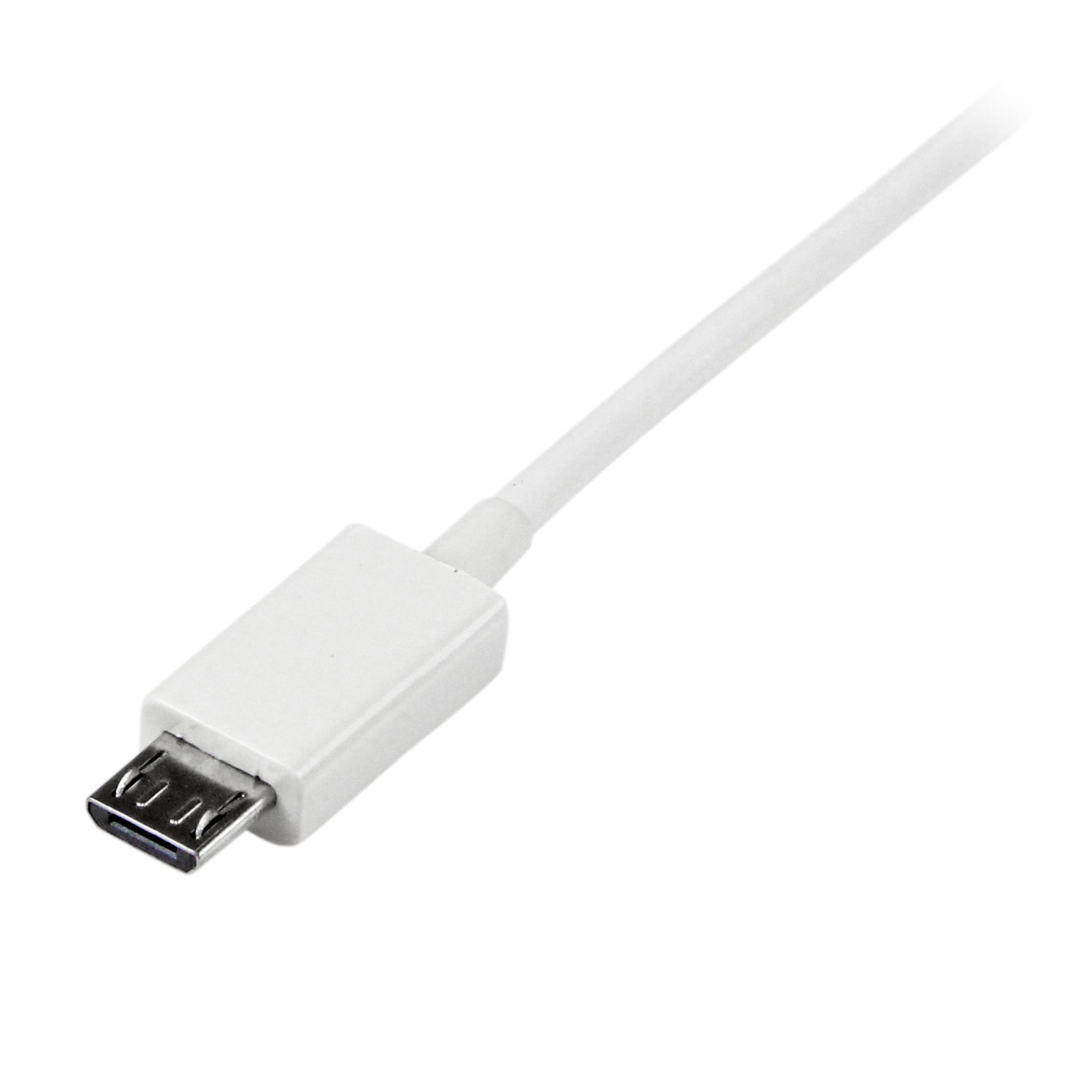 2m White Micro USB Cable - A to Micro B - Micro USB Cables