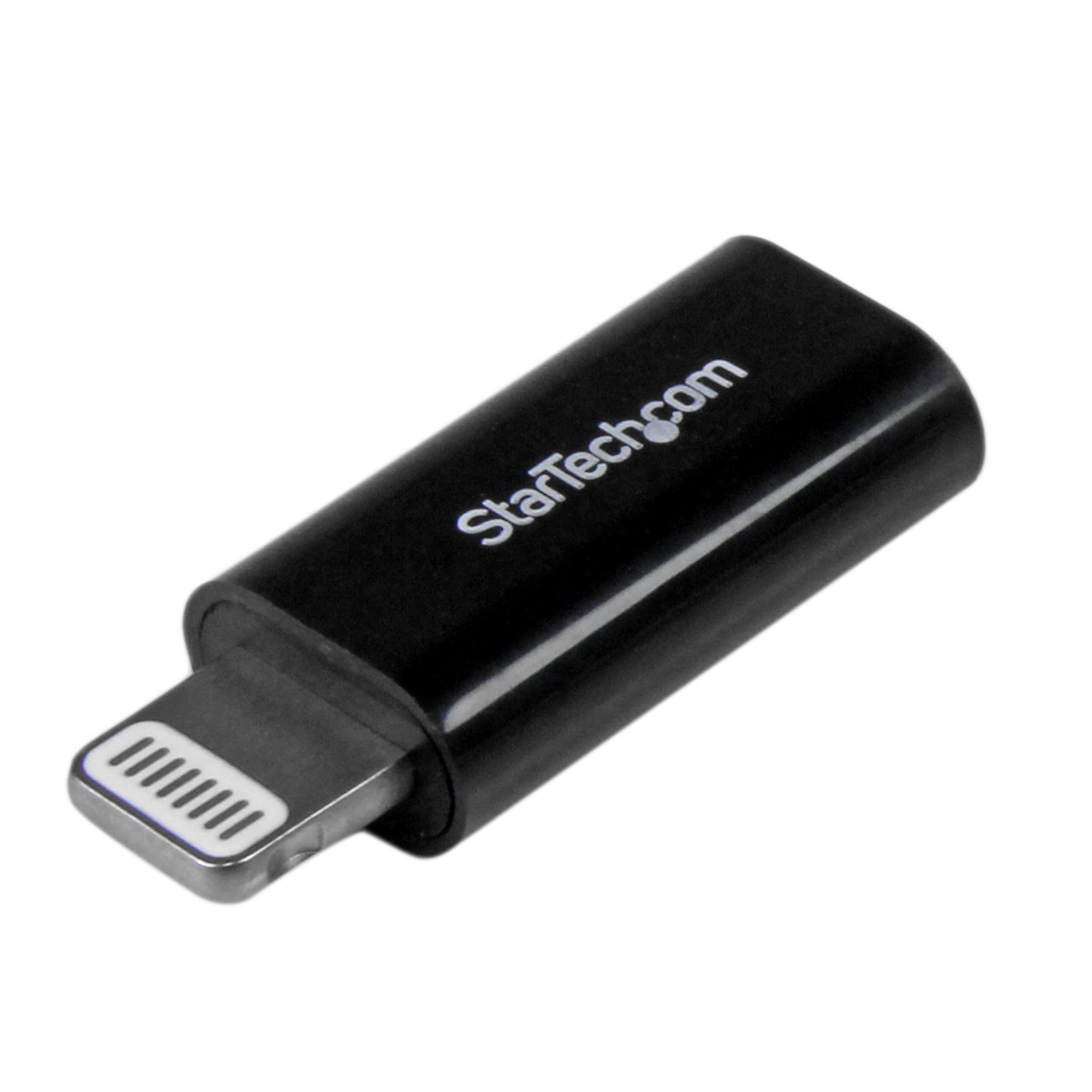 Black Apple Lightning Micro USB Adapter - Lightning Cables   United Kingdom