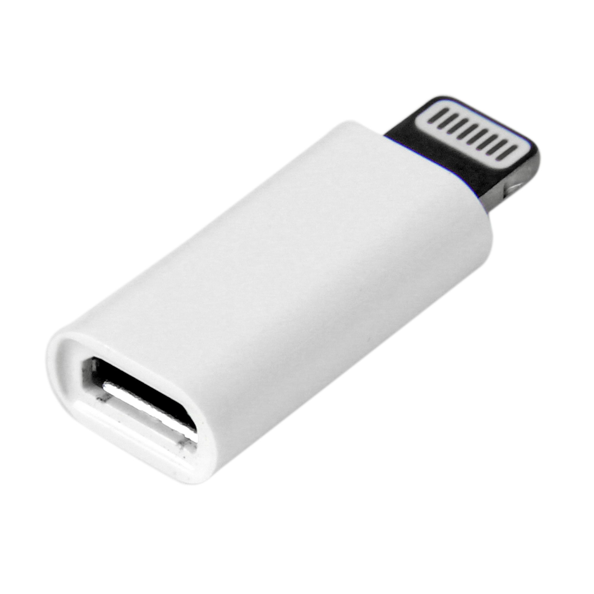 White Apple Lightning Micro USB Adapter - Lightning Cables