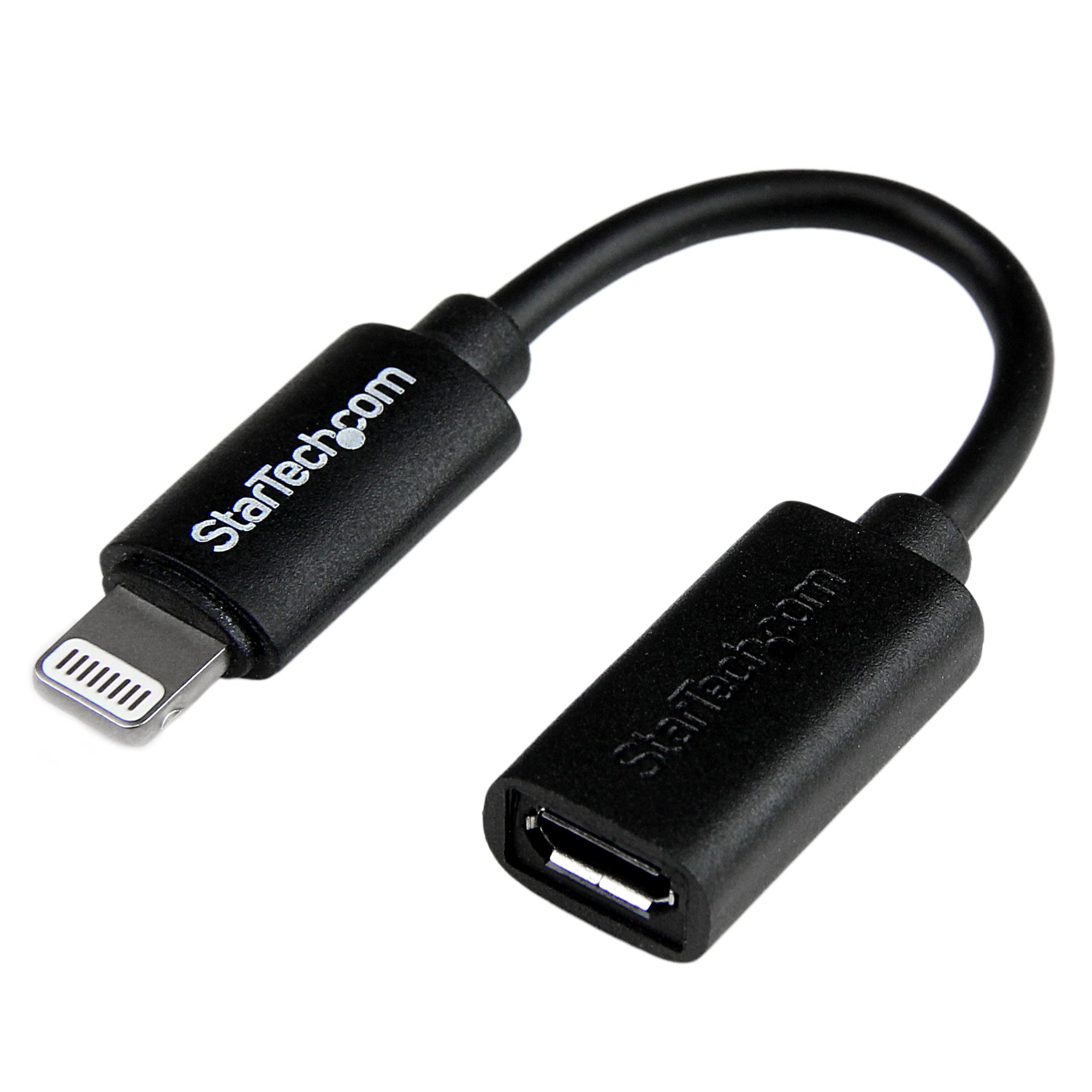 Black USB to Lightning Adapter - Lightning Cables | StarTech.com