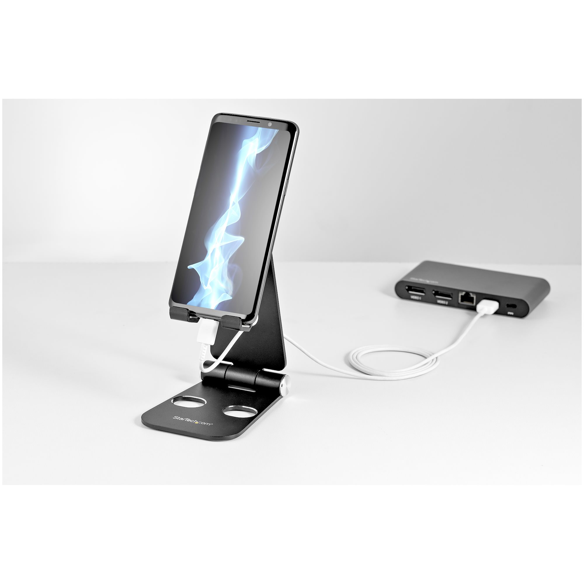 Lamicall Adjustable Cell Phone Stand for Desk - Foldable Aluminum Desktop  Phone