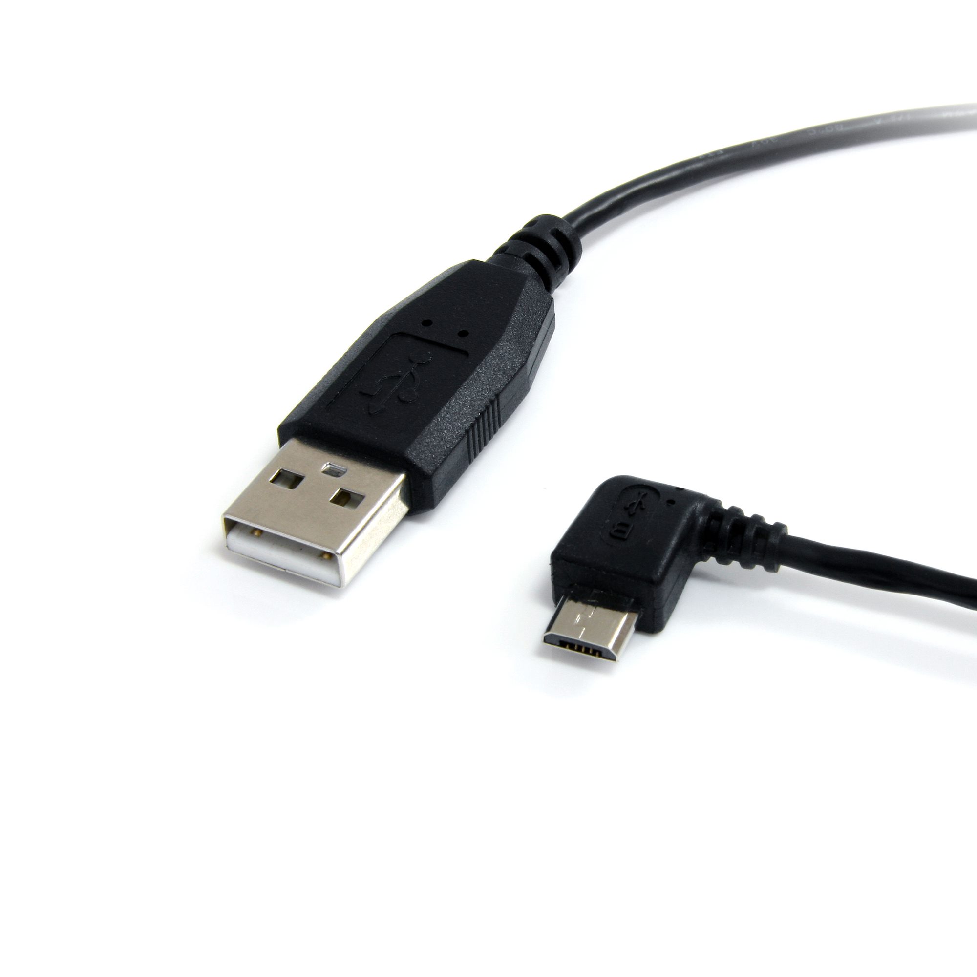 1.8m マイクロUSB左向きL型変換ケーブル A オス－micro-B オス Micro USBケーブル 日本