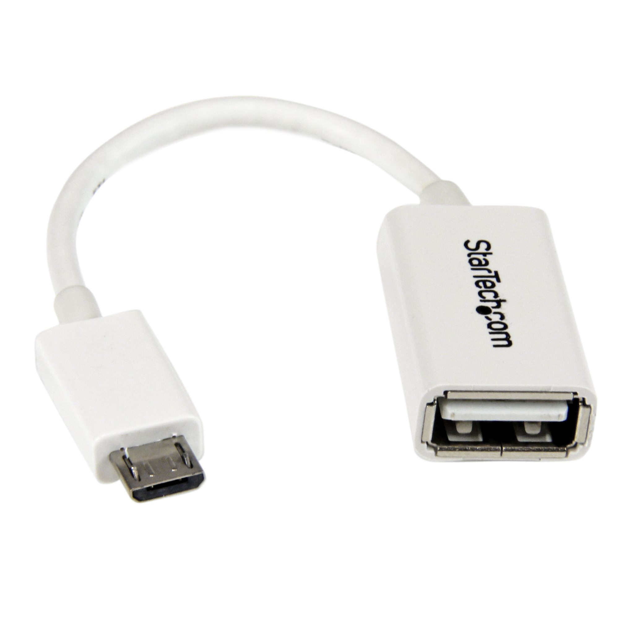 12,5m White Micro USB to USB OTG Adapter - USB Adapters (USB 2.0), Cables