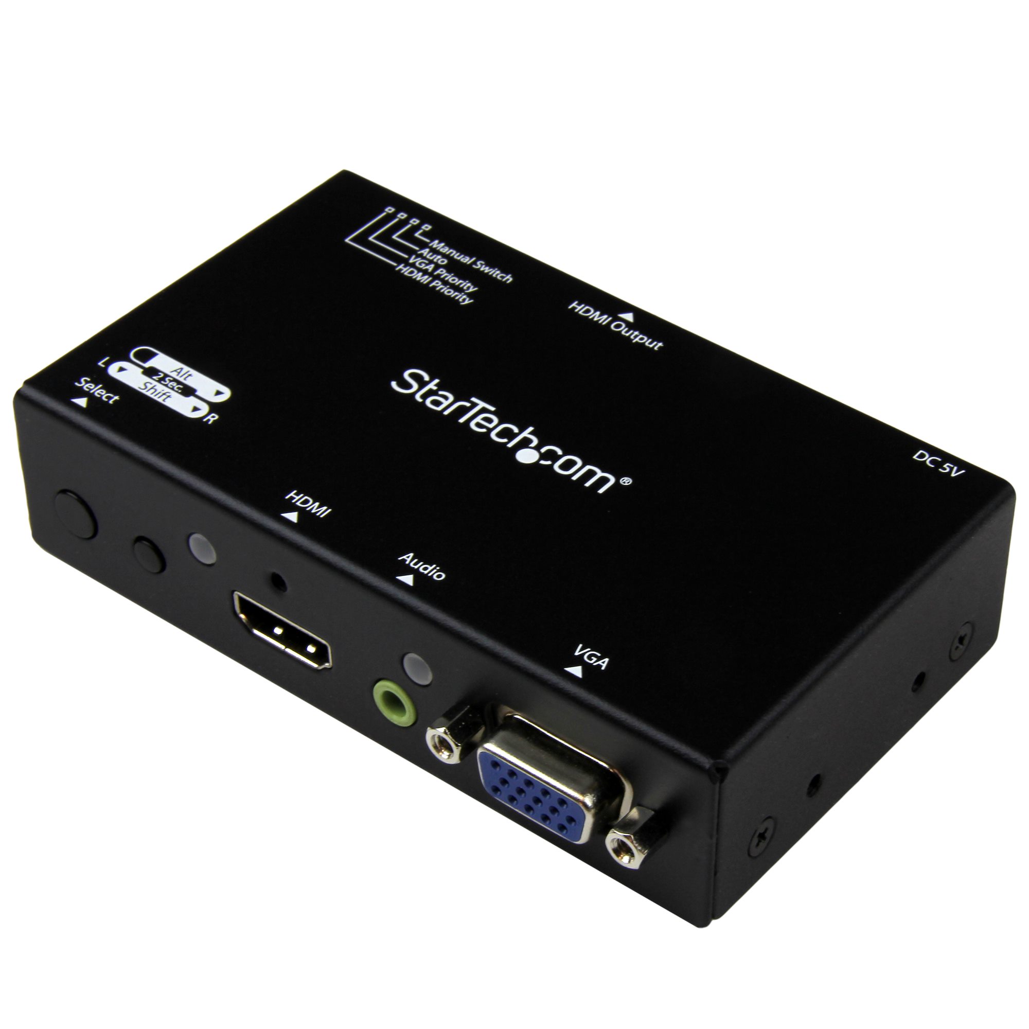 2x1 HDMI + VGA to HDMI Converter Switch w/ Automatic and Priority Switching  – 1080p