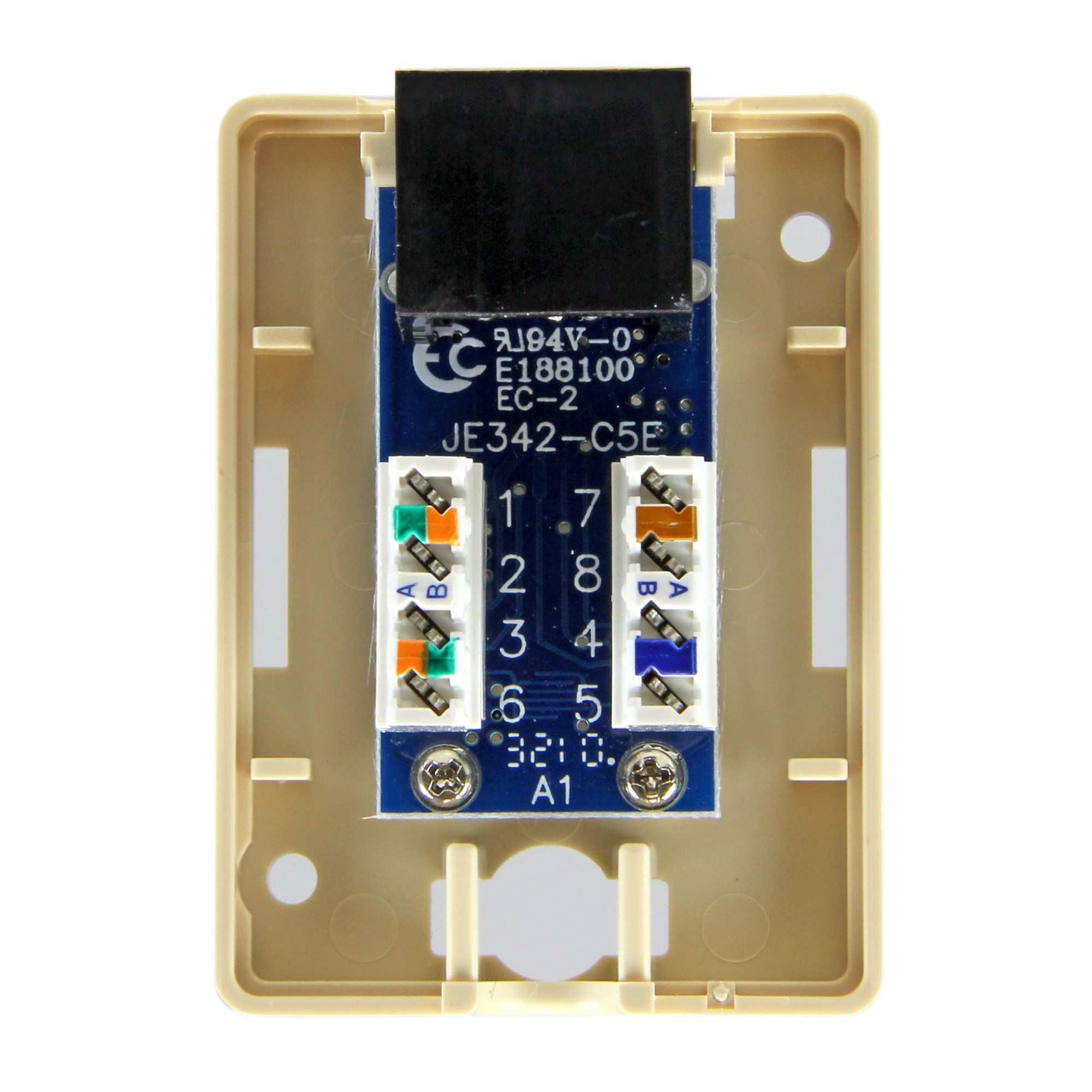 Single Cat 5e RJ45 Wall Jack Ivory Network Wall Jacks & Outlets