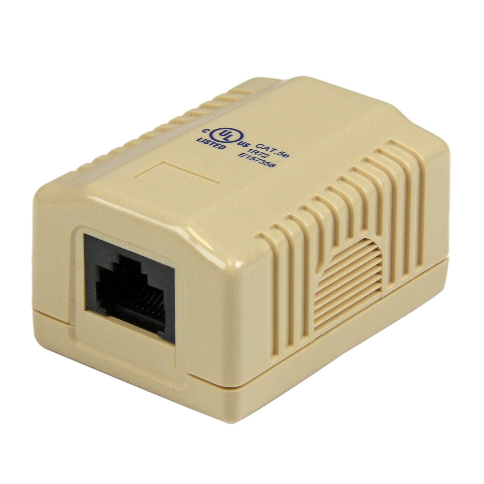 Single Cat 5e RJ45 Wall Jack Ivory Network Wall Jacks & Outlets