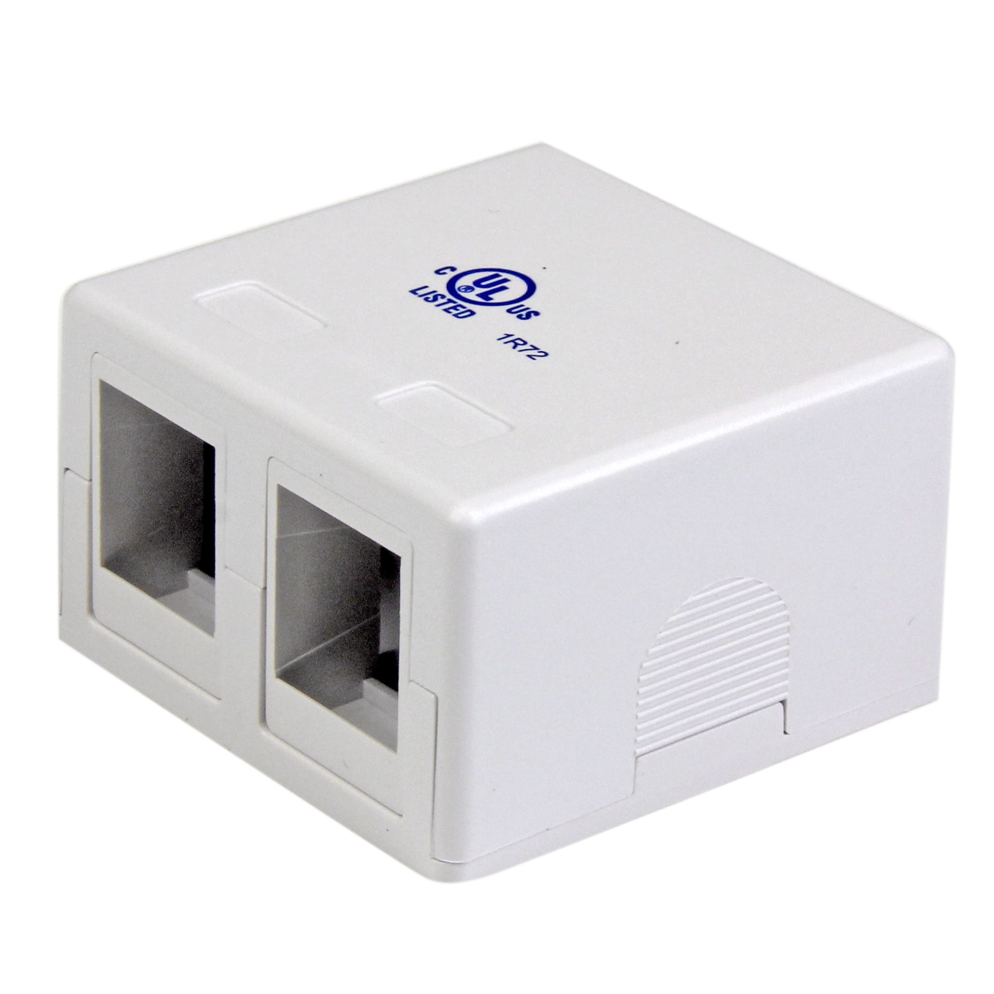 Dual Outlet Universal Wall Box White Network Wall Jacks & Outlets