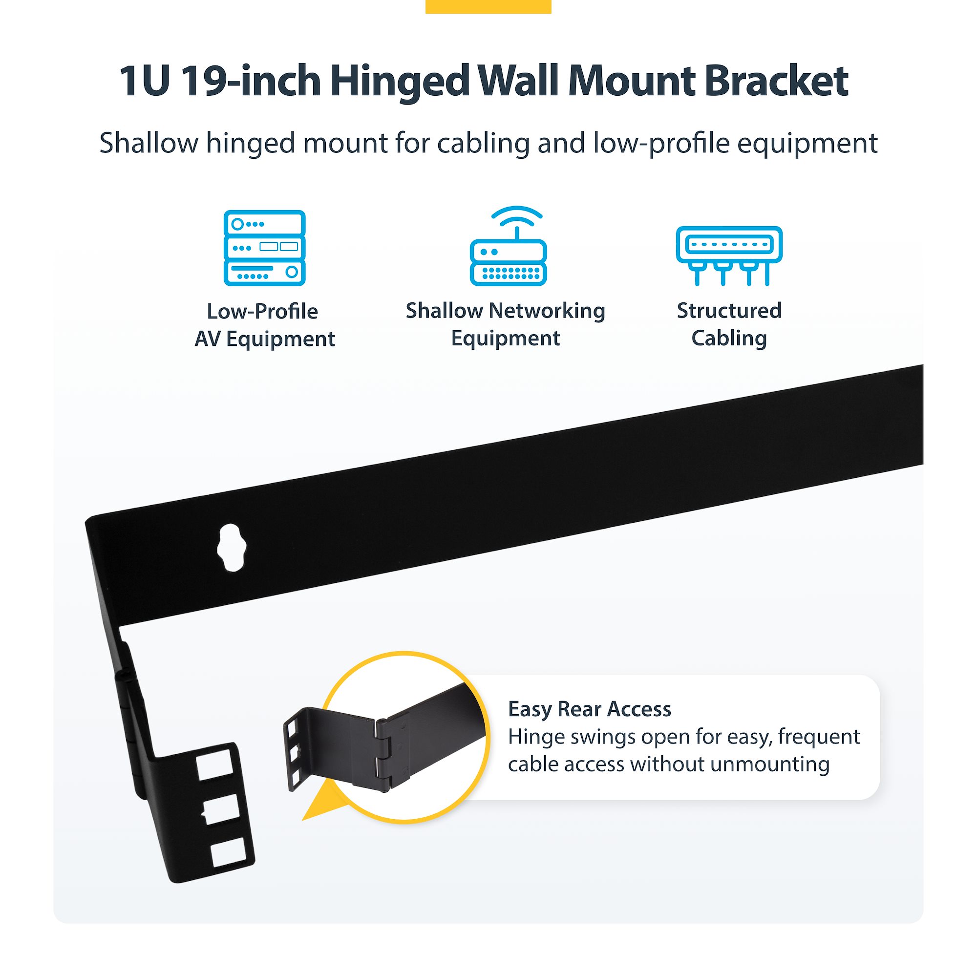 CableWholesale 'sラックマウントHinged壁マウントブラケット、3u