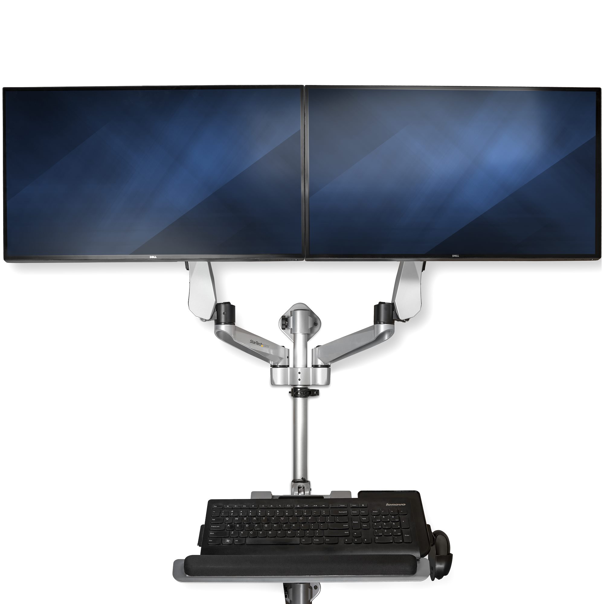 Wall Mount Workstation Dual 30in Monitor Sit-Stand Workstations Display  Mounting and Mobility