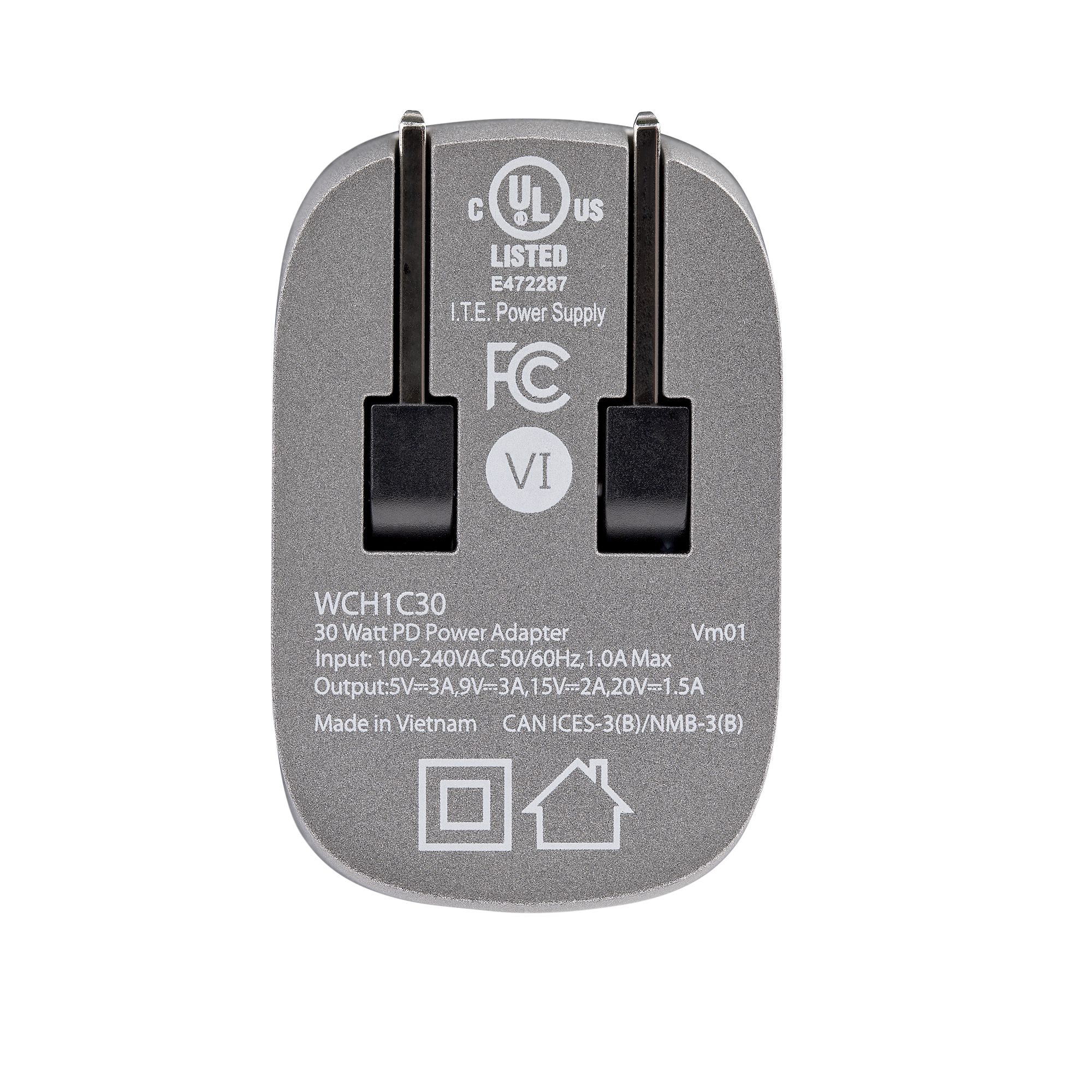 30W USB-C Wall Charger - Portable GaN Charger w/ Power