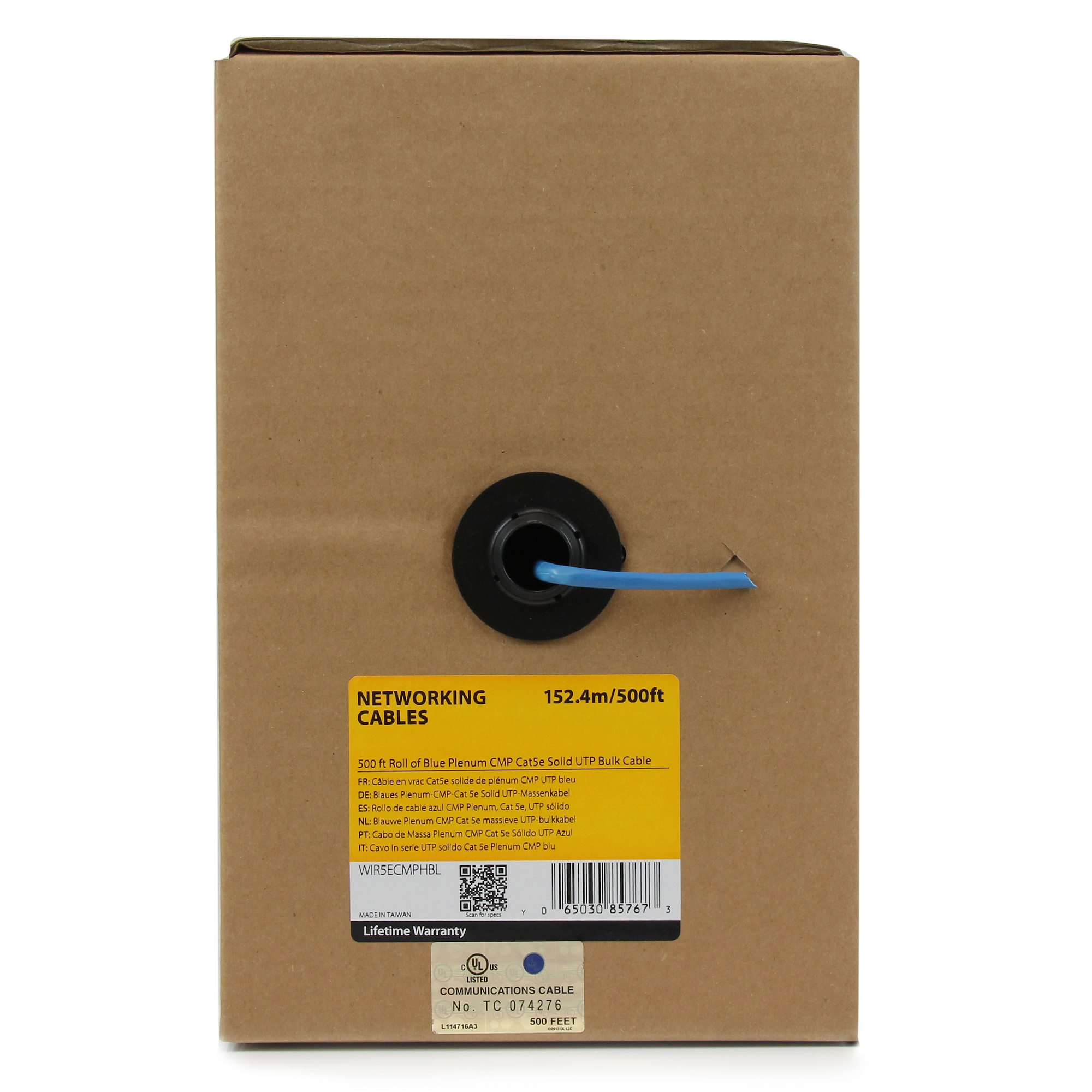 thumbnail interactive-video image 1 of Efficient Cables 1000ft Bulk CAT5E Solid UTP Plenum Cable - Blue (CC-CT5-BL) 1 of 4