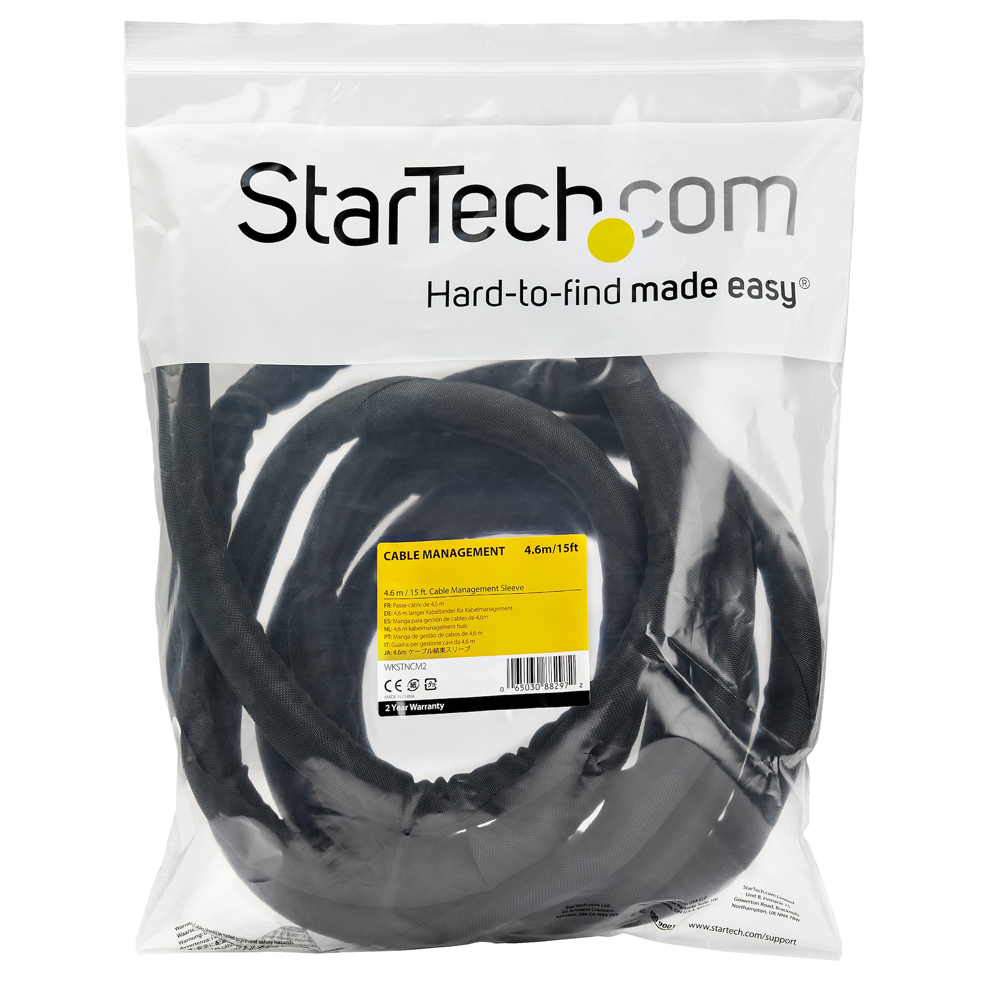 StarTech.com ケーブル収納カバー 4.6m コード結束用
