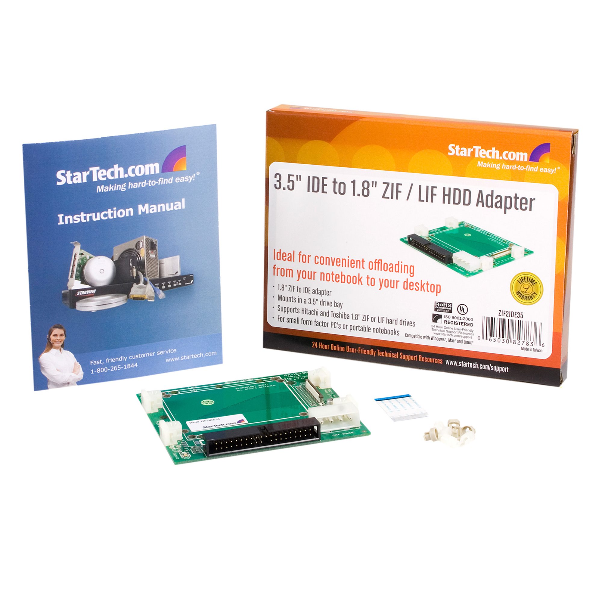 3.5in IDE to 1.8in ZIF LIF Internal Hard Drive Adapter Card