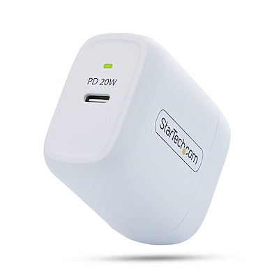 1ポートUSB-C、最大20W、PD対応（5V/9V）、ホワイト。SB機器用充電器