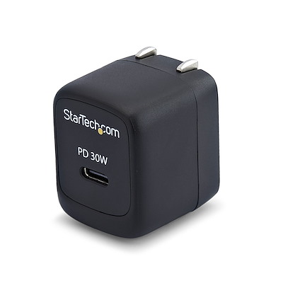1ポートUSB-C、最大30W、PD対応（5V/9V/15V/20V）、GaN採用、ブラック