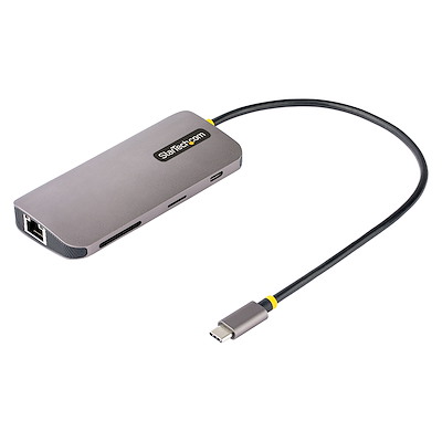  StarTech.com USB C Multiport Adapter - USB-C Travel Dock to 4K  HDMI, 3x USB 3.0 Hub, SD/SDHC, GbE, 60W PD 3.0 Pass-Through - Portable USB-C  Mini Docking Station USB Type-C/Thunderbolt 3 (
