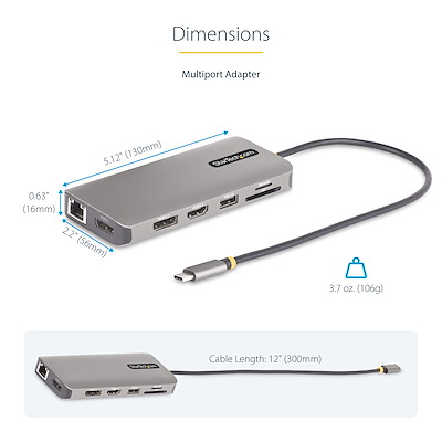 USB-C Triple-Monitor Multiport Adapter, Dual 4K 60Hz + 4K USB-C Triple-Monitor Multiport Adapter, Dual 4K 60Hz + 4K