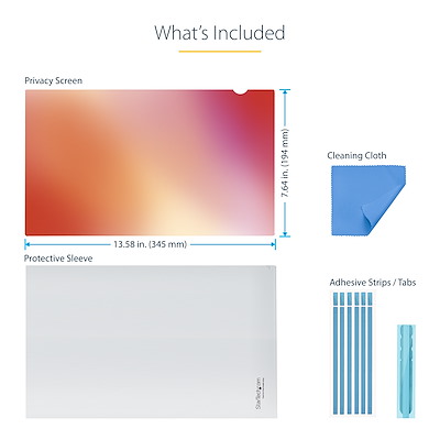 13.3in Privacy Filter voor Laptop, Anti-Glans Privacy Scherm voor 16:9 Breedbeeld Displays, Laptop Monitor Screen Protector met 51% Blue Light Blocking, Omkeerbare Matte/Glanzende Zijden