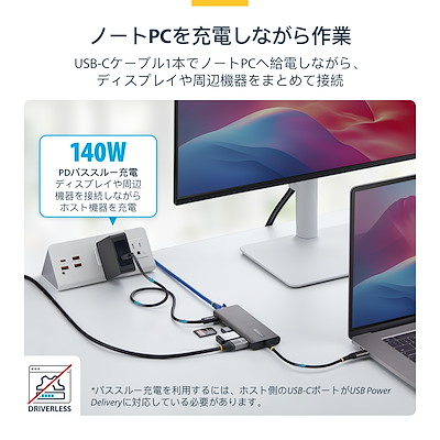 4K60Hz HDMI 1画面出力、2x USB-A（10Gbps）、2.5G LAN、SDカード