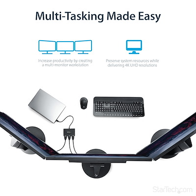 3-Port USB-C Multi-Monitor Adapter, USB Type-C to 3x HDMI MST Hub, Triple 1080p 60Hz HDMI Laptop Dis 3-Port USB-C Multi-Monitor Adapter, USB Type-C to 3x HDMI MST Hub, Triple 1080p 60Hz HDMI Laptop Dis