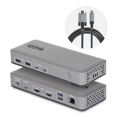 HDMIによる2画面映像出力と、USB-A／USB-Cポートを備えたUSB-CノートPC