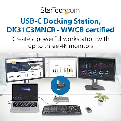 StarTech ドッキングステーション トリプルモニタ／4K　Type-C Amazon.com: StarTech.com USB-C Triple Monitor Docking