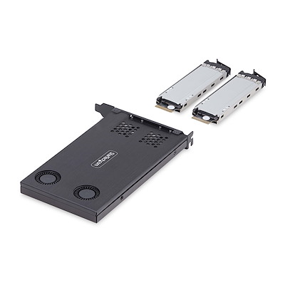 M.2 NVMe SSDモバイルラック／PCIe x8接続／デュアルベイ／ホット