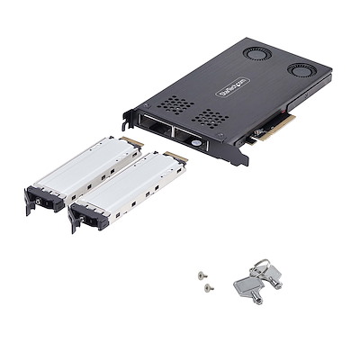 空きPCIe x8以上の拡張スロットを活用し、着脱可能なM.2 NVMeドライブ
