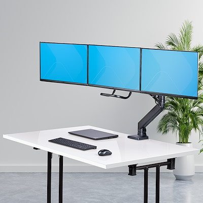 最大27インチ、耐荷重7kgのモニターに対応するトリプルディスプレイ