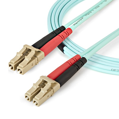 4 Meter 40Gb OM4 Multimode Duplex Fiber Optic Cable - LC to LC Aqua 50/125 
