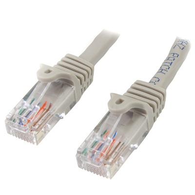 Cat5e Ethernet patchkabel med hakfria RJ45-kontakter - 7 m, Grå