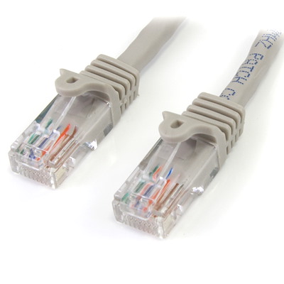 Câble réseau Cat5e sans crochet de 50 cm - Gris