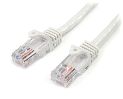Cat5e Ethernet Patch Cable with Snagless RJ45 Connectors - 0.5 m, White