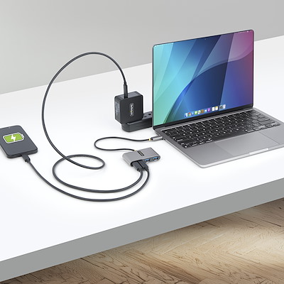 4-Port USB-C Hub with 100W PD, 5Gbps