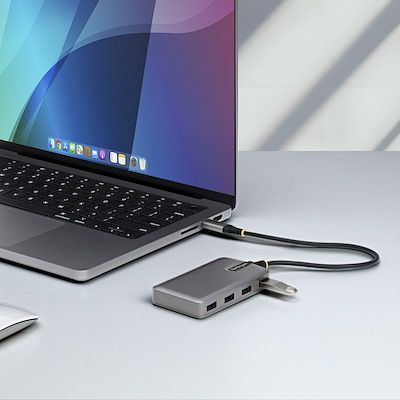 USB-Cハブ／4ポート USB-A／USB 3.2 Gen 1 5Gbps／バスパワー／1x
